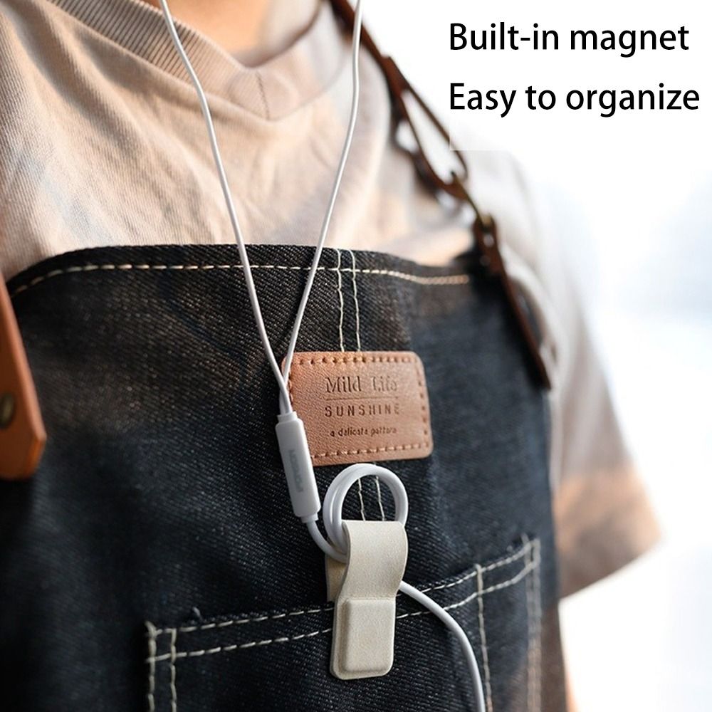 Cable Organizer Magnetic - New Leather Earphone Cable Clip Flexible