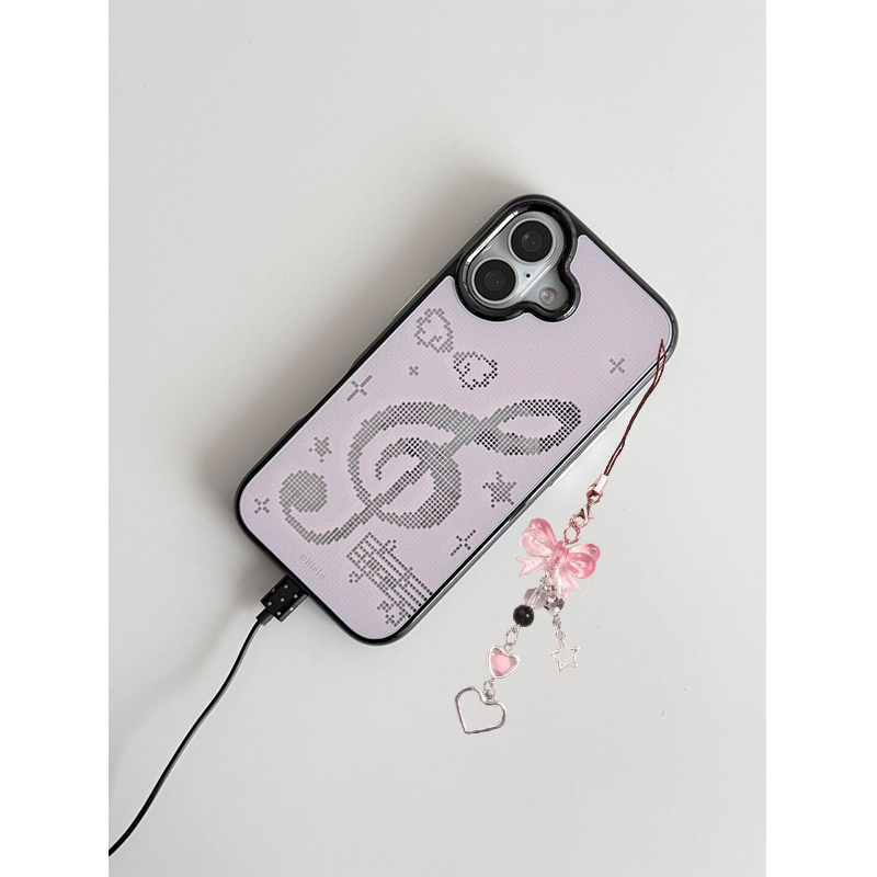 Y2K Phone Accessories - INS Korean Pink Mosaic Music Notes