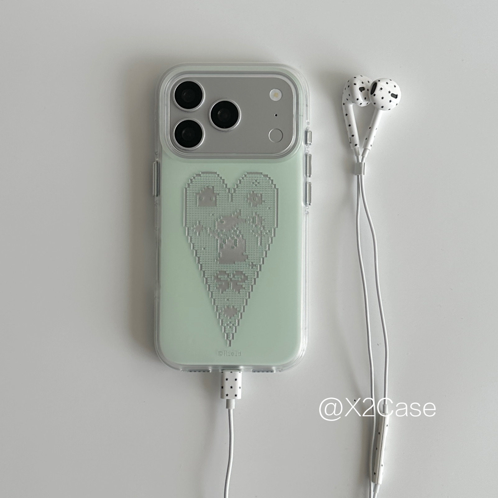 Y2K Phone Accessories - Korean Ins niche green love pixel