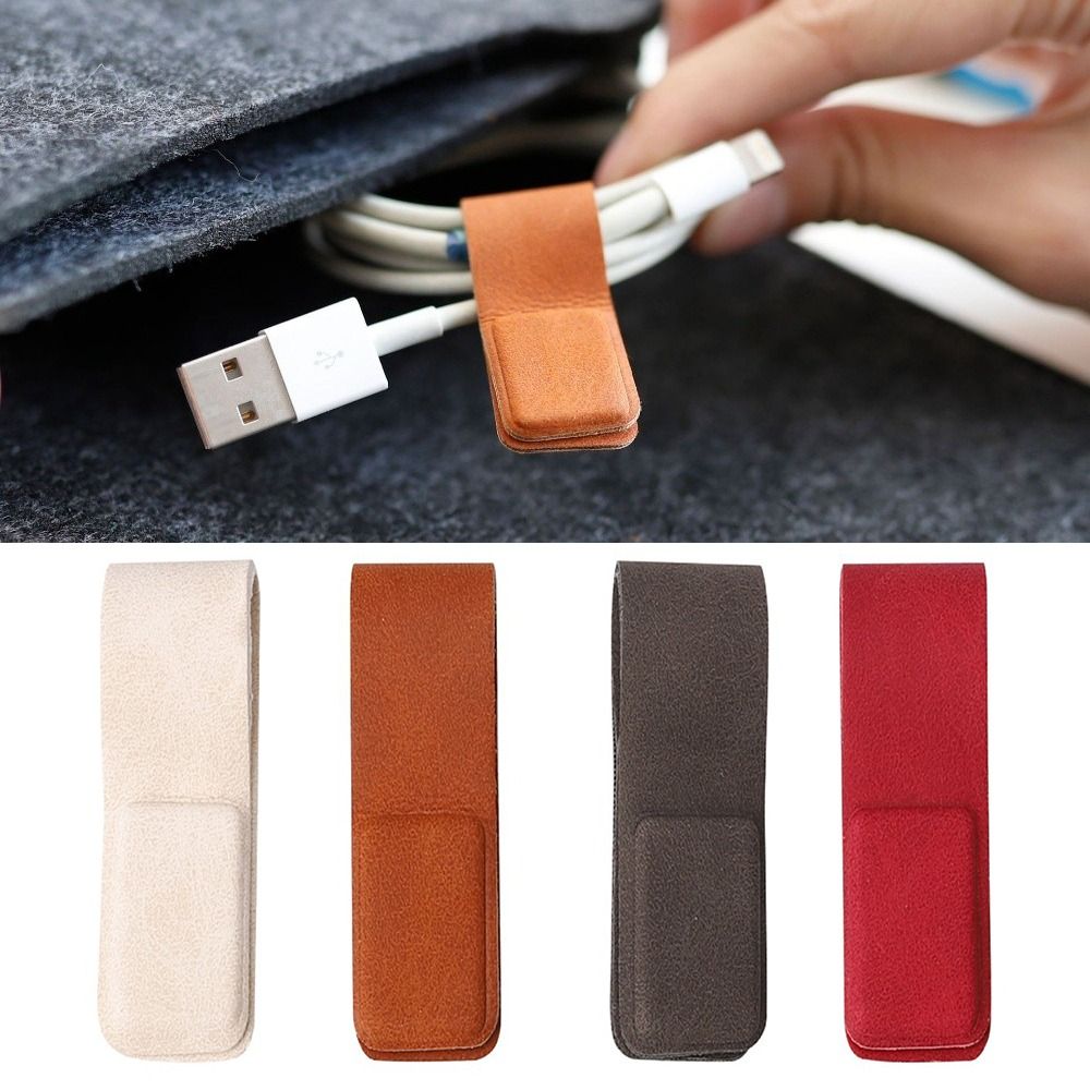 New Leather Earphone Cable Cli - Cable Organizer Magnetic ulasan dan harga