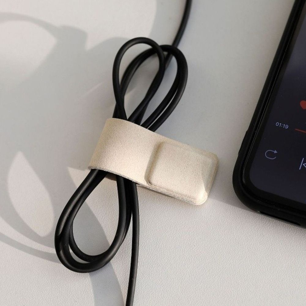 New Leather Earphone Cable Cli - Cable Organizer Magnetic ulasan dan harga