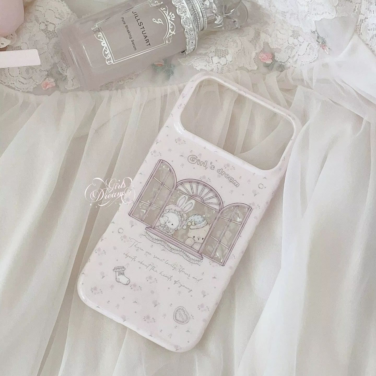 Kawaii Bunny Bear Floral Pink  - Y2K Phone Accessories ulasan dan harga