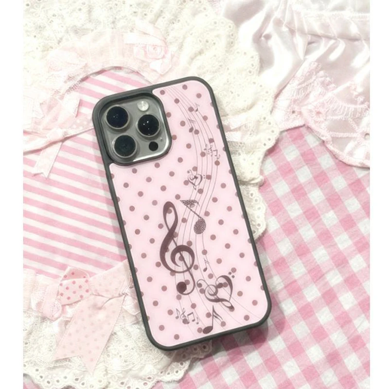 Korean ins Pink Brown Polka Do - Y2K Phone Accessories ulasan dan harga