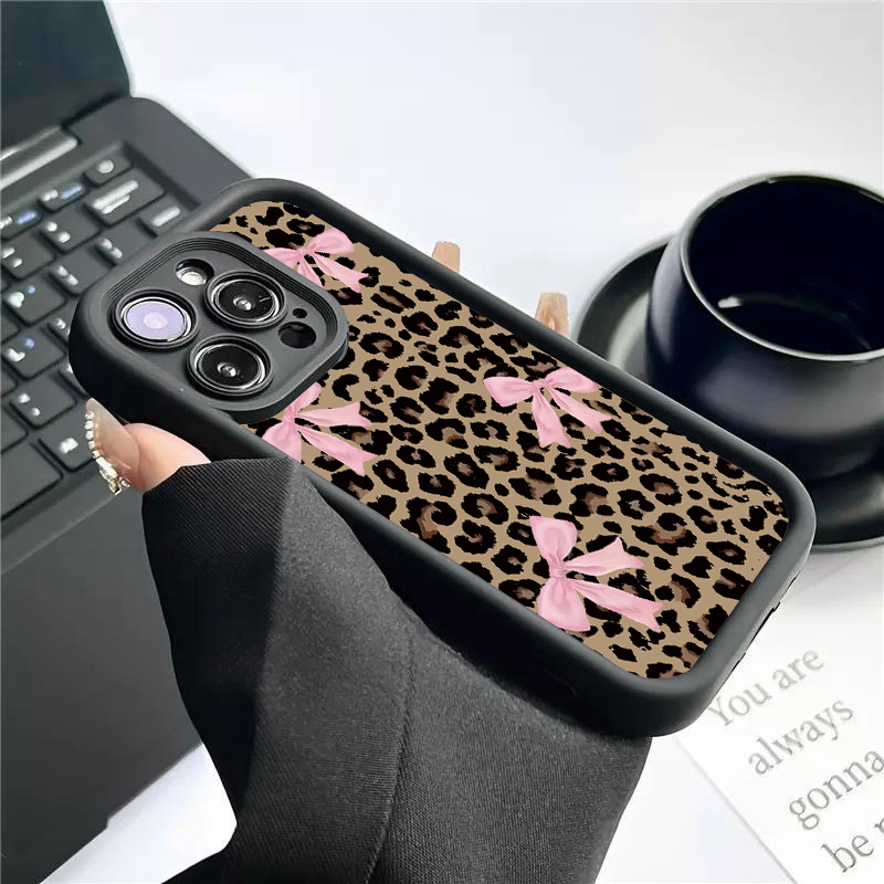 Luxury Leopard Print Bow Phone - Y2K Phone Accessories ulasan dan harga