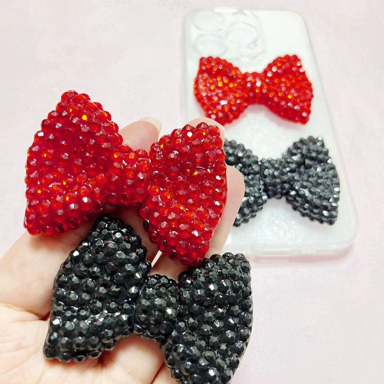1Pcs Y2K Kawaii Bling Pink Bow - Phone Accessories Logo Design ulasan dan harga