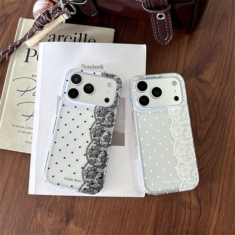 Ins Polka Dots Lace White Blac - Y2K Phone Accessories ulasan dan harga