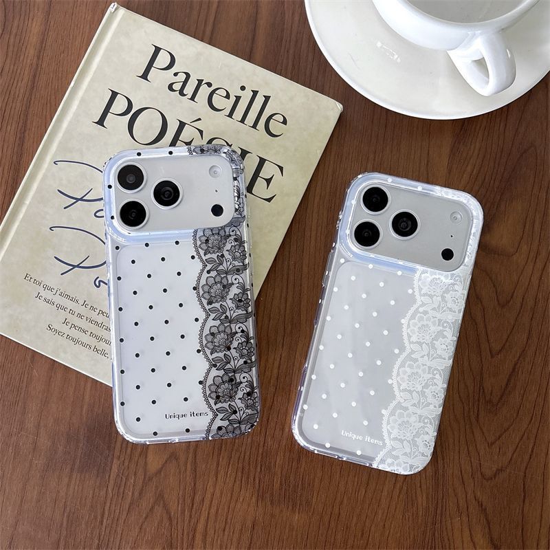 Ins Polka Dots Lace White Blac - Y2K Phone Accessories ulasan dan harga