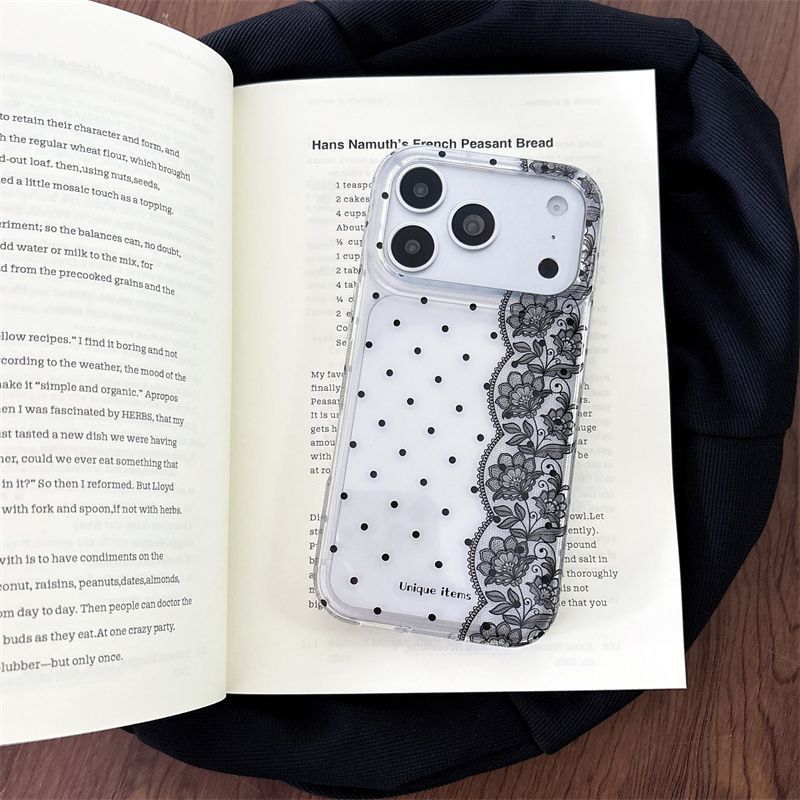 Ins Polka Dots Lace White Blac - Y2K Phone Accessories ulasan dan harga