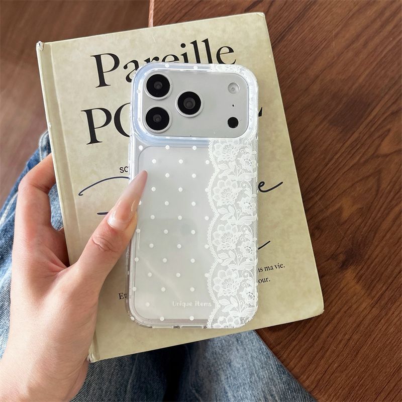 Ins Polka Dots Lace White Blac - Y2K Phone Accessories ulasan dan harga