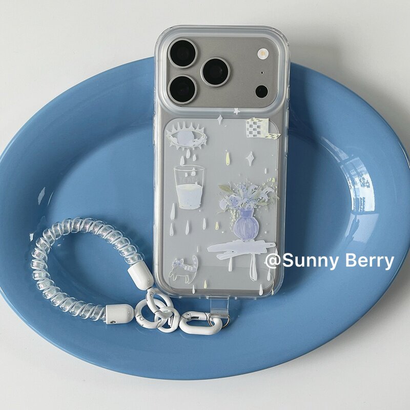 Korean Ins Blue Tear Vase Illu - Y2K Phone Accessories ulasan dan harga