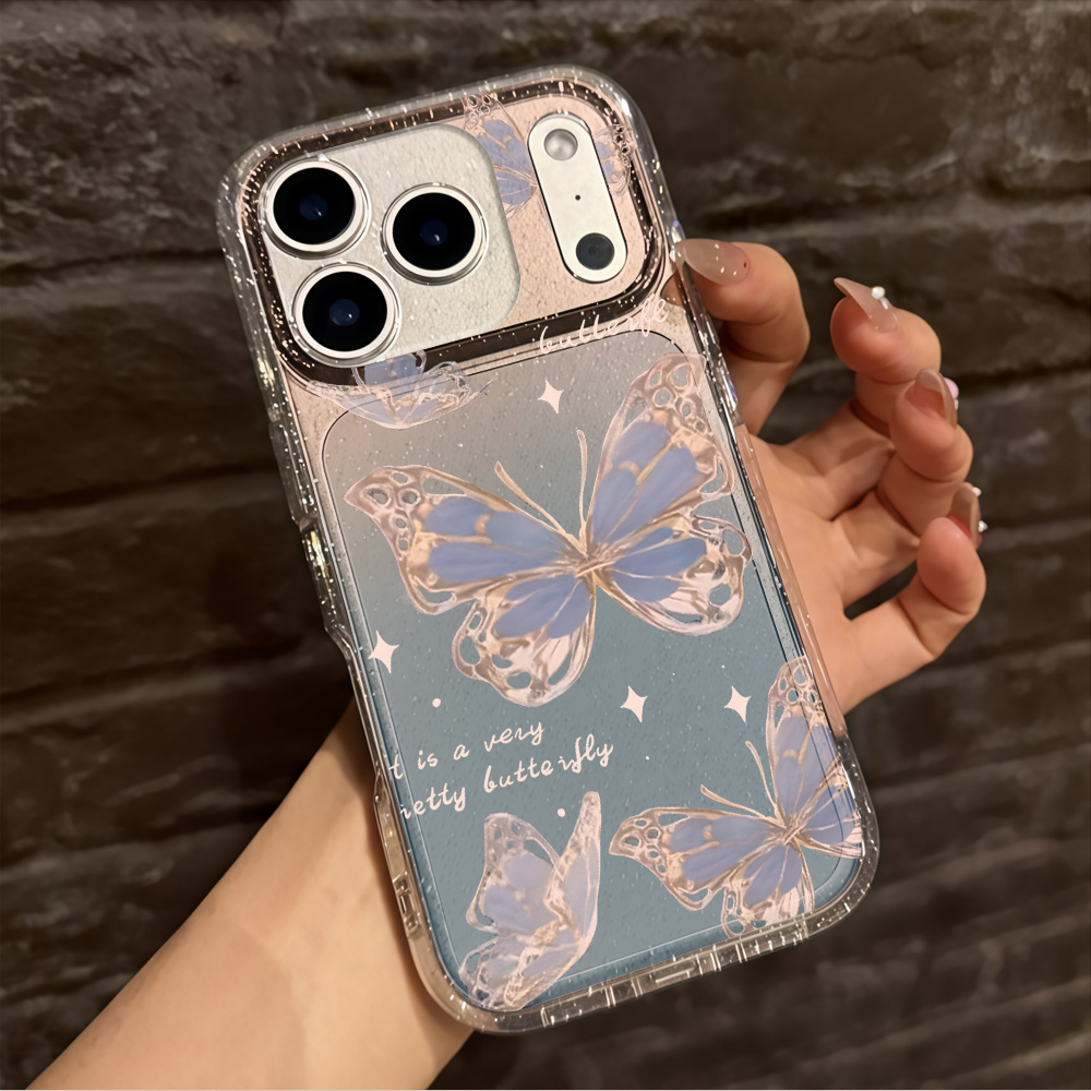 Luxury Blue Butterfly Clear Gl - Phone Accessories Iphone ulasan dan harga